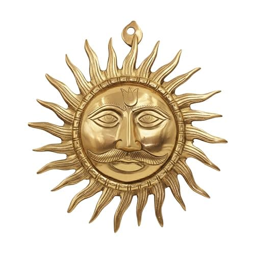 Vastu Vardan Brass Sun Statue | Height-26 cm Aprrox. | Weight-1300 Gram Approx. | Big Sun | Vastu Idol for Home and Office | Zonal Placement-East |