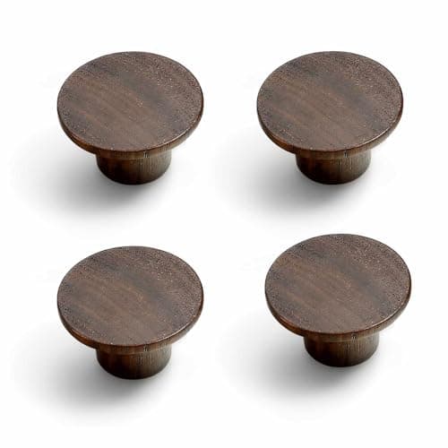 Evionlin 4 Packround Minimalist and HighEnd ChineseStyle Cabinet Door Handles Cabinet Drawer Pulls SingleHole Wardrobe Knobs Wooden Door