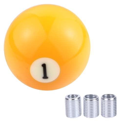 Arenbel 1 Ball Car Racing Shifter Lever Stick Knob Polished Gear Shift Grip Handle Fit Most Auto Manual Vehicles, Yellow