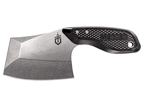 Gerber Gear TRI-Tip Mini Cleaver Fixed Blade Camping Knife with Molle Sheath for Survival and Bushcrafting, Black