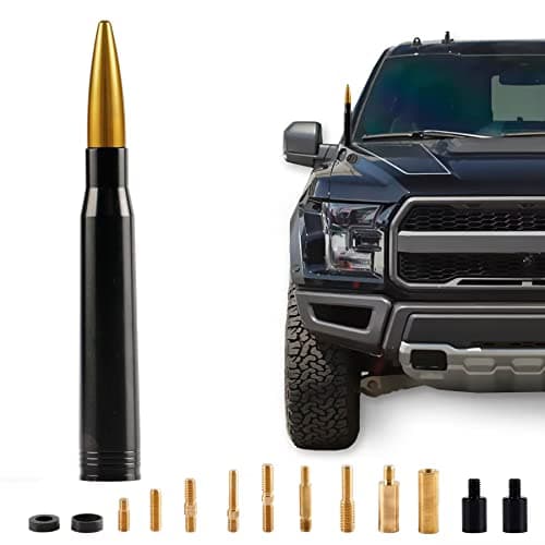 BJSIA Upgrade Universal Car Antenna Compatible with Ford, Dodge, Chevrolet, GMC, Jeep, Toyota Truck Antenna - Made of Rugged Billet and Aluminum, Yellow, Car Accessories
