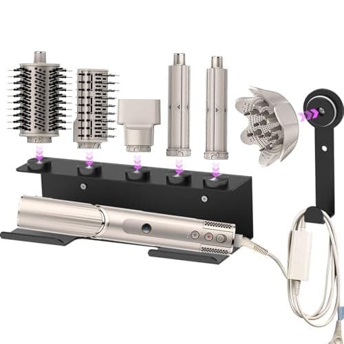 Hair Dryer Holder for Shark Flex Style, Wall Mount Holder Compatible with Shark FlexStyle, Curling Wand Organizer, Rack with Cord Hanger for Accessories Curlers Brushes Diffuser and Attachments