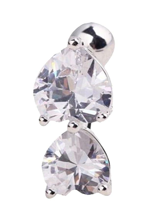 Zircon Studded Two Hearts Belly Ring