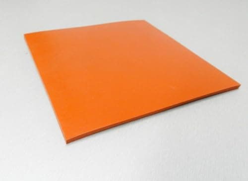 JTS Silicone Rubber Sheet High Temp, Heat Resistant, Heavy Duty, Smooth Finish, 7 X 7 Inch, 1/4 Inch Thickness for DIY Gaskets, Seals, Flooring, Orange Commercial Grade Made in USA