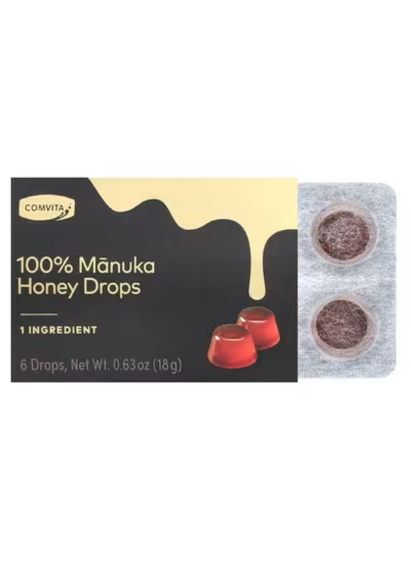 100% Manuka Honey Drops, 6 Drops, 0.63 oz (18 g)