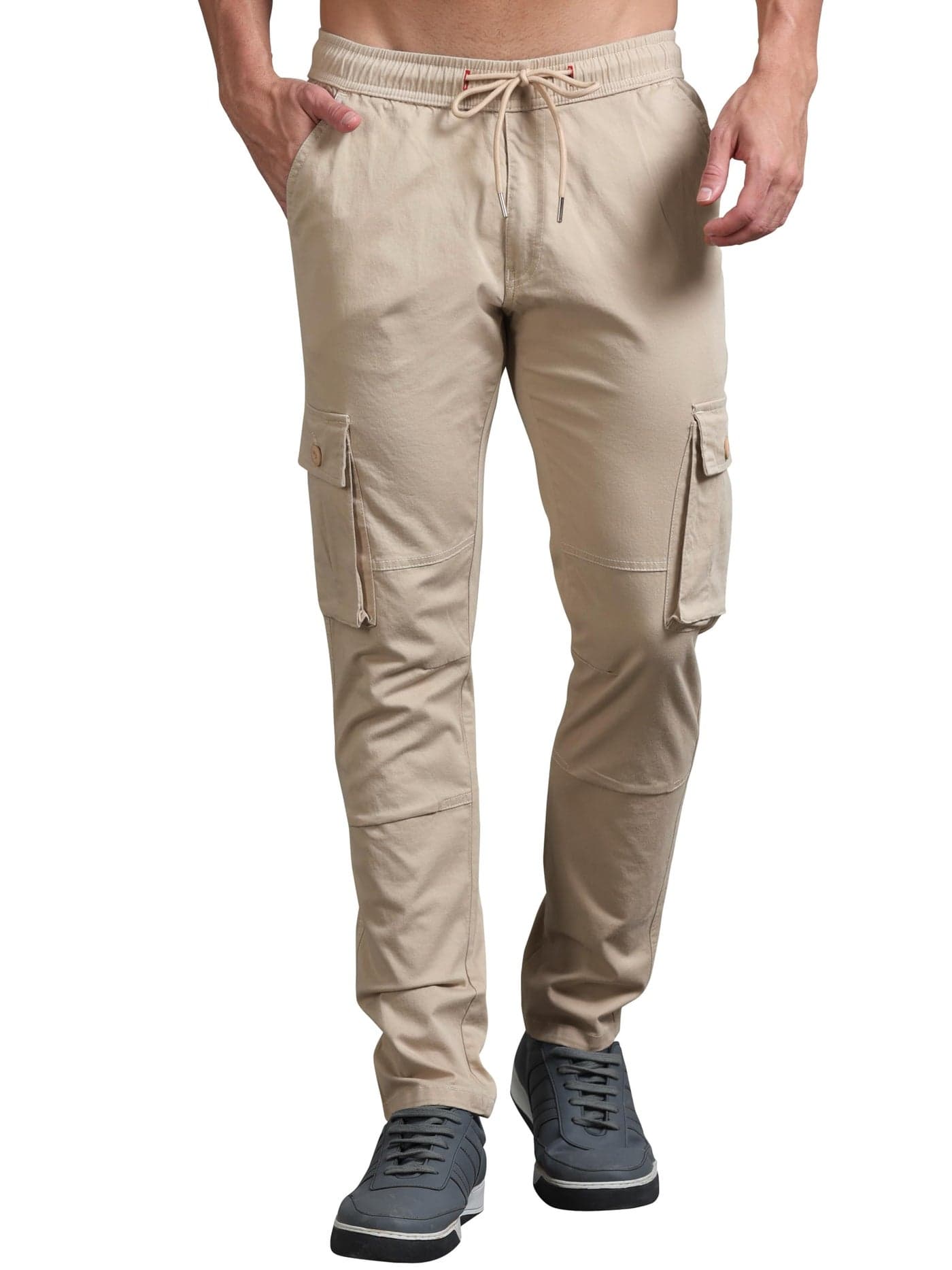 Miraan Men's Cargo | Cotton Regular-fit Cargo Pant | 6-Pockets (SIGCARGOBEIGE42_Beige_42)