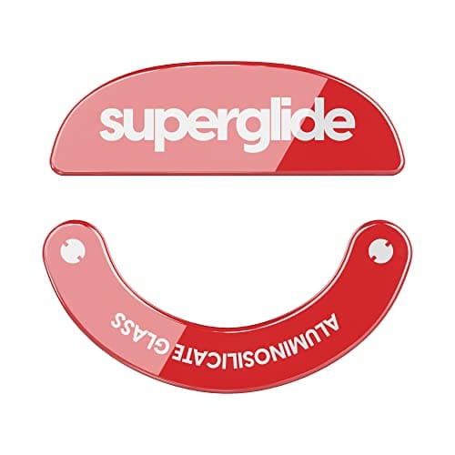 Superglide - Fastest and Smoothest Mouse Feet/Skates Made with Ultra Strong Flawless Glass Super Fast Smooth and Durable Sole for Pulsar X2 & X2 v2 & X2H & X2A Wireless Gaming Mouse (Red)