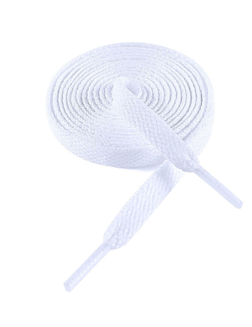 VSUDO 54" Flat Snow White Shoe Laces for Sneakers, Shoelaces for Sneakers, Replacements Shoe Strings for Women or Men (1 Pair-Snow White-137CM)
