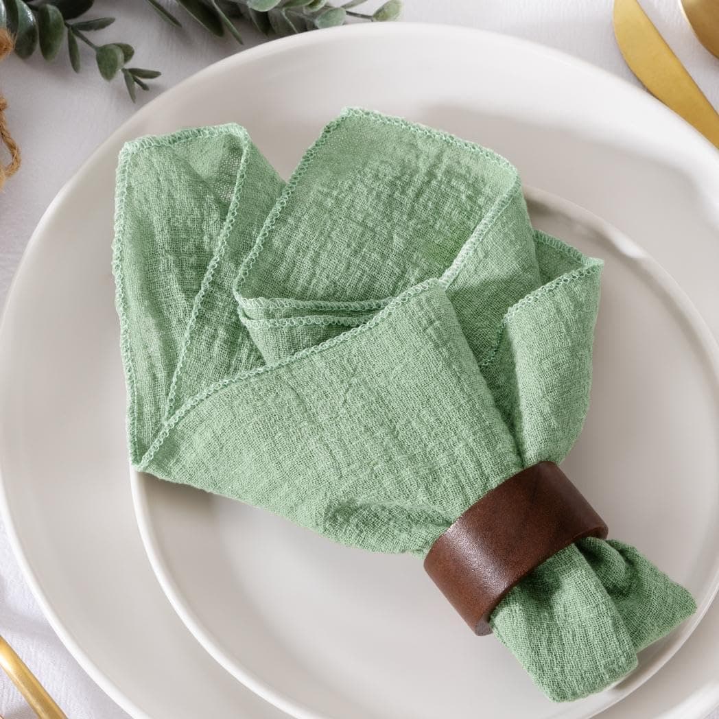 MLMW Sage Green Cloth Napkins Set of 10 Summer Dinner Cotton Linen Napkins 165165 for Wedding Party Bridal Shower Birthday Table Decorations