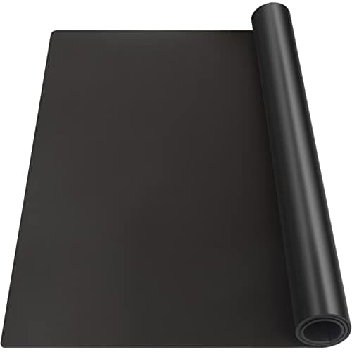 Silicone Mat Heat Resistant Mats for Countertop, Multipurpose Large Silicone Mats for Crafts Kitchen Workbench Size 48x24 inches Thick 2mm,Rolled Package,Black