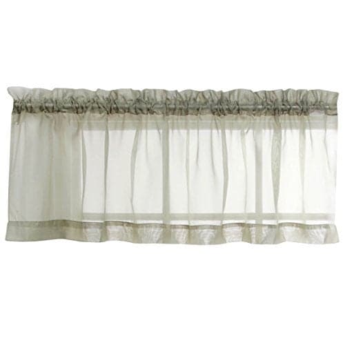 Stylemaster Elegance Sheer Voile Straight Valance, 60" x 14", Sage