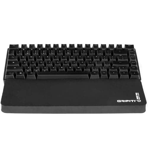 GRIFITI Fat Wrist Pad 14 X 4 X 0.75 Inch Computer Keyboard Rest Support for Tenkeyless Ergonomic Gaming Wrists Rests Pads - Desk Keyboards Resting Accessories for Carpal Tunnel (Black Nylon)