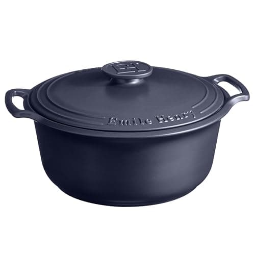 Emile Henry Made in France SUBLIME Ceramic 6 qt. Round Dutch Oven, Indigo