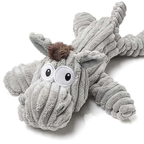 Sedioso Dog Toy Unstuffed Plush Toy for Large Breed Cute Squeaky Dog Toys with Crinkle Paper Big Puppy Chew Toys for Small Middle Large Breed