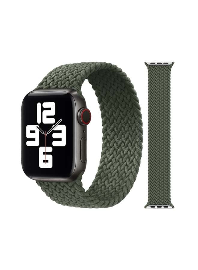 Small Green Nylon Braided Replacement Band for Apple Watch 45mm 44mm 42mm