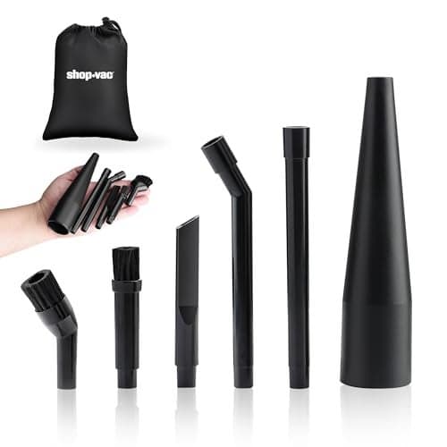 Shop-Vac Micro Cleaning Nozzle Kit, 1-1/4" Detailed-Cleaning Attachments for Compact Wet Dry Shop Vacuum, Storage Bag Included, 6 Pieces