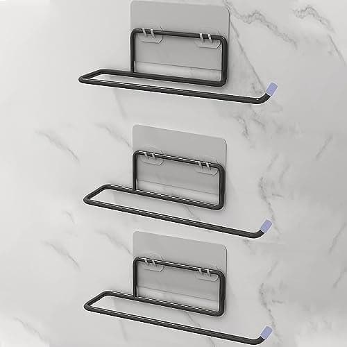 Plantex Self Adhesive Toilet Paper Roll Holder/Tissue Paper Roll Holder Self Adhesive/Toilet Paper Holder for Bathroom Accessories (Black - Pack of 3)