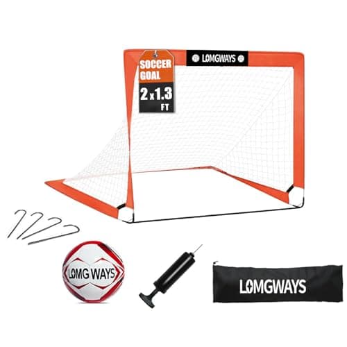 Soccer Goal for BackyardMini Soccer Goal with Size 1 Soccer BallPumpGround StakesCarrying Bag Perfect for BackyardCourtFieldEasy Set upGreat for All Levels