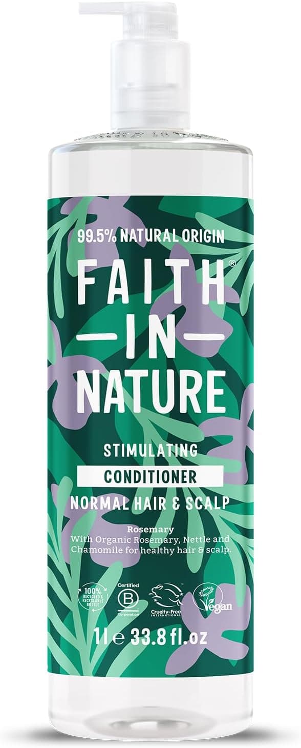 Faith In Nature 1L Natural Shea Argan Conditioner Moisturising for Curly Hair Dry Scalp Vegan Cruelty Free No SLS Silicones or Parabens Family Sized