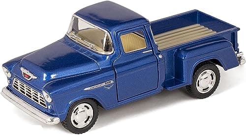 KiNSMART 1955 Chevrolet Stepside Pickup Truck 5 Inch 132 Scale Die Cast Metal Little Blue Truck