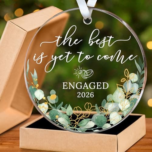 HEXMOZ Engagement Gifts for Couples - Engagement Gift for Women, Newly Engaged Couples, Her - Fiance Gifts for Women - Bride to Be Gift, Engaged Acrylic Ornament 2026 Party Decorations