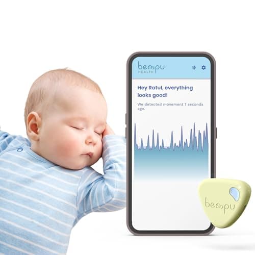 BEMPU Baby Movement Monitor for Peace of Mind with Gentle Vibration App Alerts Easy Clip Portable BabySafe Design Sleep Monitor for Newborns and Infants Yellow