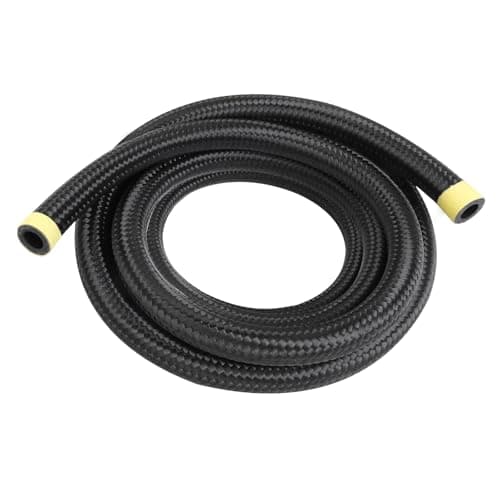 Eunice 6AN Fuel Line 11FT 38 Nylon Braided Fuel Hose Transmission Cooler Hose for Power Steering Nylon CPE Hose for Oil Gas Air and Lubricant