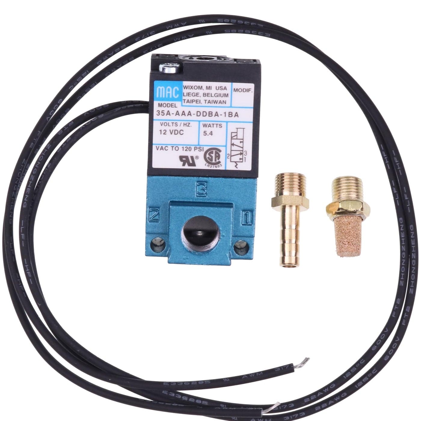 YUXSOUQ Electronic Boost Control Compatible with Honda Acura 35AAAADDBA1BA 35AACADDBA1BA 3 Port Solenoid Valve DC 12V 54W with Brass Fittings