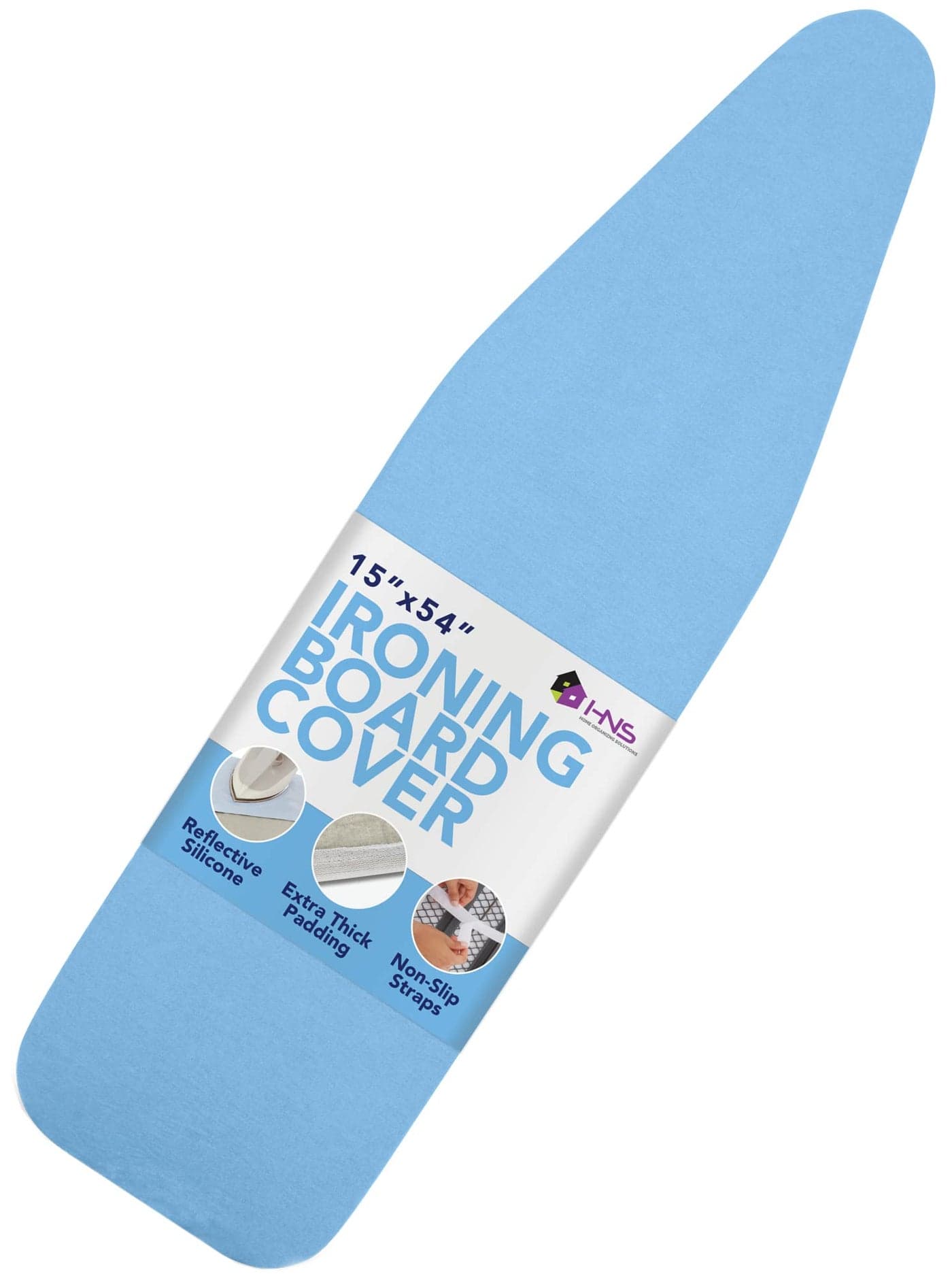 HOLDN STORAGE Ironing Board Cover and Pad Iron Board Cover with Padding15 x 54 Iron Board Cover Large Fits All Standard Sizes Heat Reflective Iron Pad for Table Top Blue