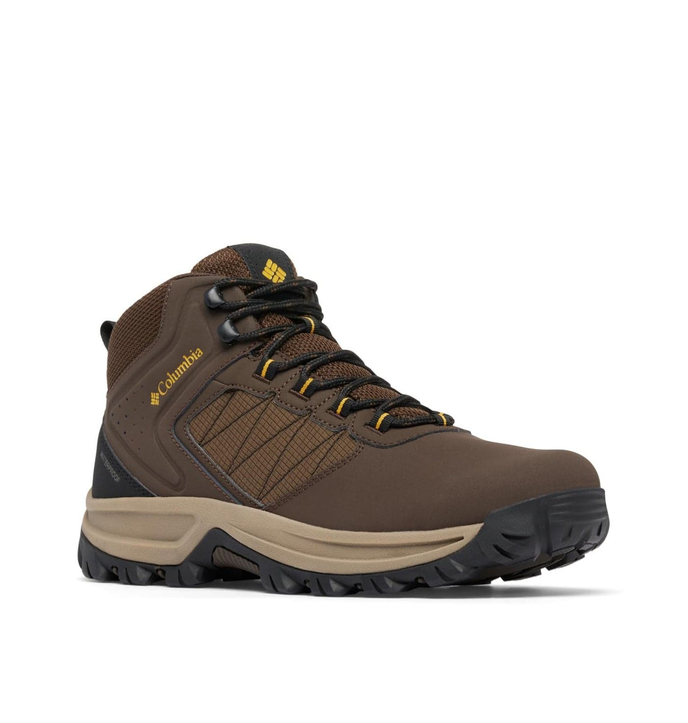 Columbia Mens Transverse Waterproof Hiking Boot, Cordovan/Golden Yellow, 8