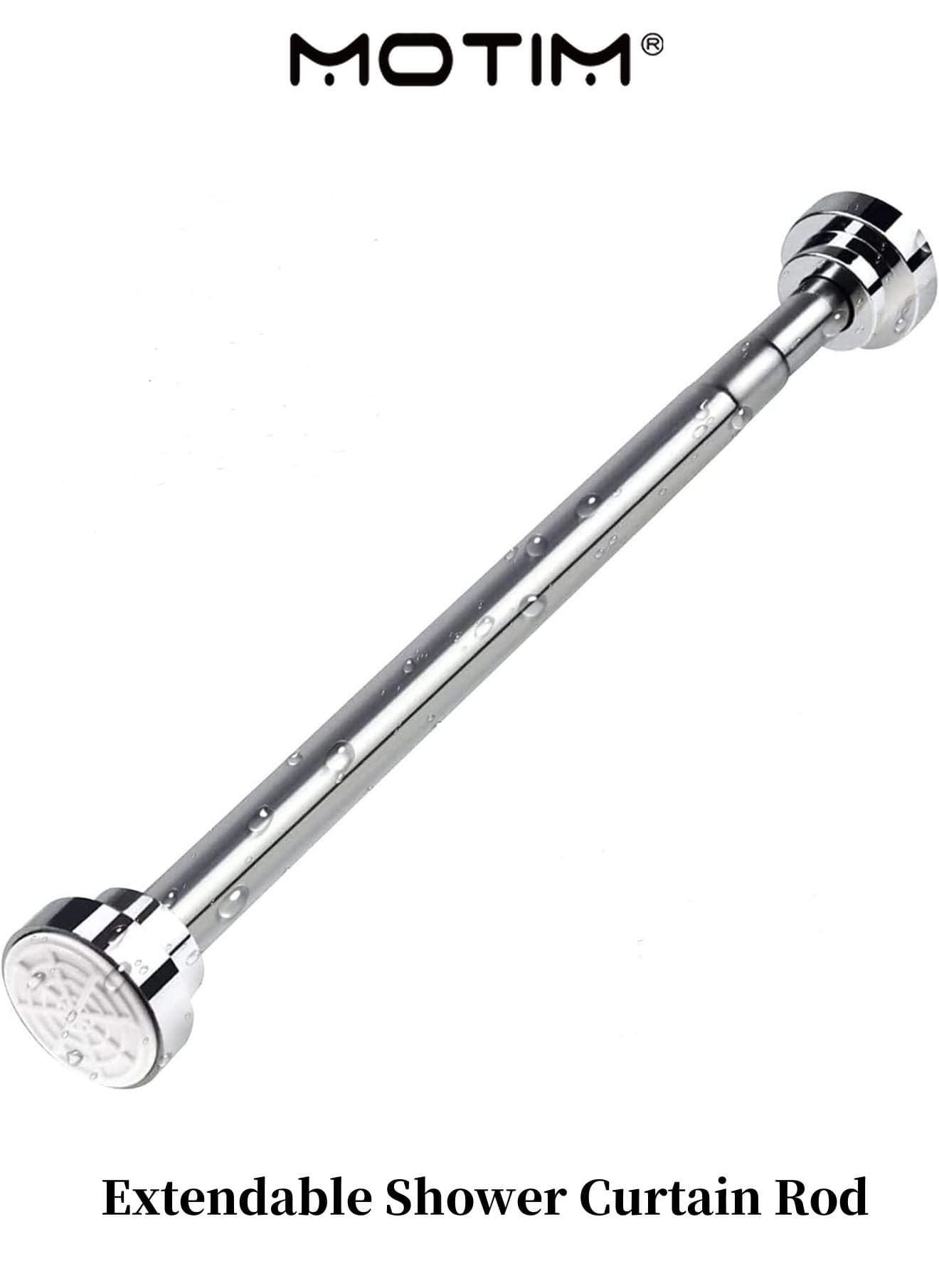 Extendable Shower Curtain Rod Stainless Steel Shower Curtain Rod for Curtain Shower and Closet (Silver 155-260 cm)