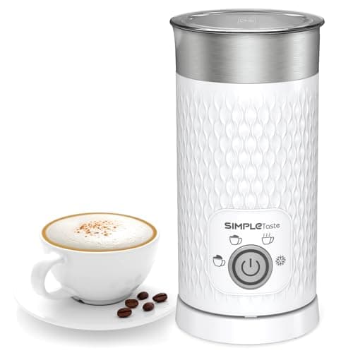 SIMPLETASTE Milk Frother, 4-in-1 Electric Milk Steamer, Automatic Warm and Cold Foam Maker and Milk Warmer for Latte, Cappuccinos, Macchiato
