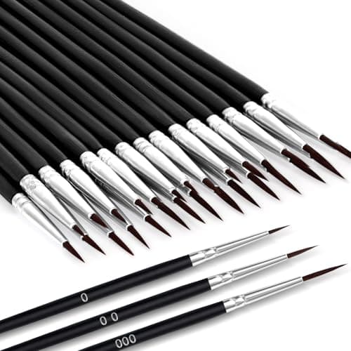 30 Pcs Tiny Detail Paint Brushes Set Micro Small Paint Brush with 3 Sizes Mini Miniature Thin Fine Tip Liner Paintbrushes for Nail Art Watercolor Crafts Oil Acrylic Painting Models Detailing Sculpt