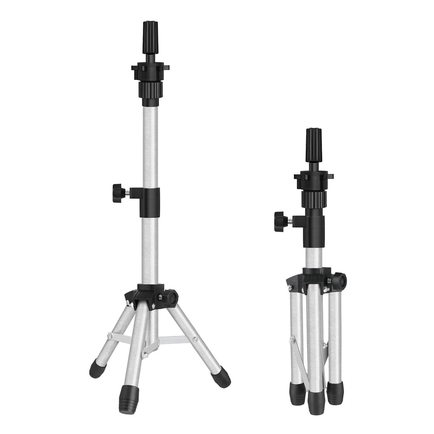 AliLeader Mannequin Head Stand Tripod for Mannequin Head Wig Stand Tripod Wig Head Stand for Training Heads and Canvas Block Head 25InchSilvery