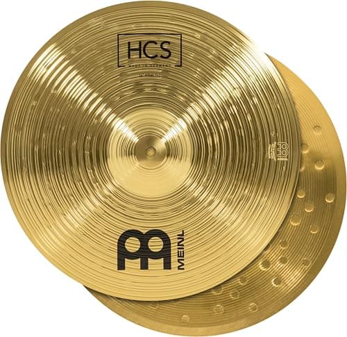 Meinl 14” Hihat (Hi Hat) Cymbal Pair – HCS Traditional Finish Brass for Drum Set, Made In Germany, 2-YEAR WARRANTY (HCS14H)