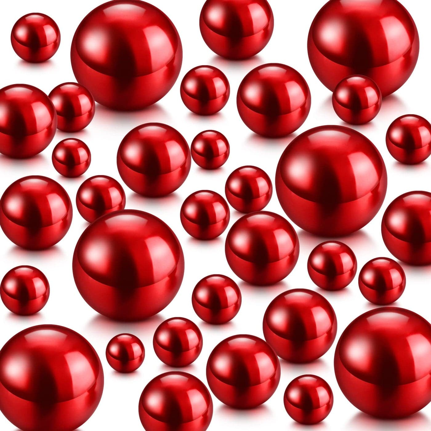 Jadive 200 Pieces Pearl Beads for Vase Filler Centerpieces No Holes Pearl Makeup Beads for Wedding Holiday Party Home Brushes Holder Decor 10142030 mmRed
