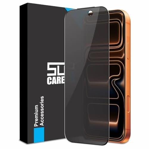 SupCares Privacy Tempered Glass for iPhone 17 Pro Max (6.9 Inch) With Installation Kit | Military-Grade Gorilla Screen Protector | Edge to Edge Coverage | Black