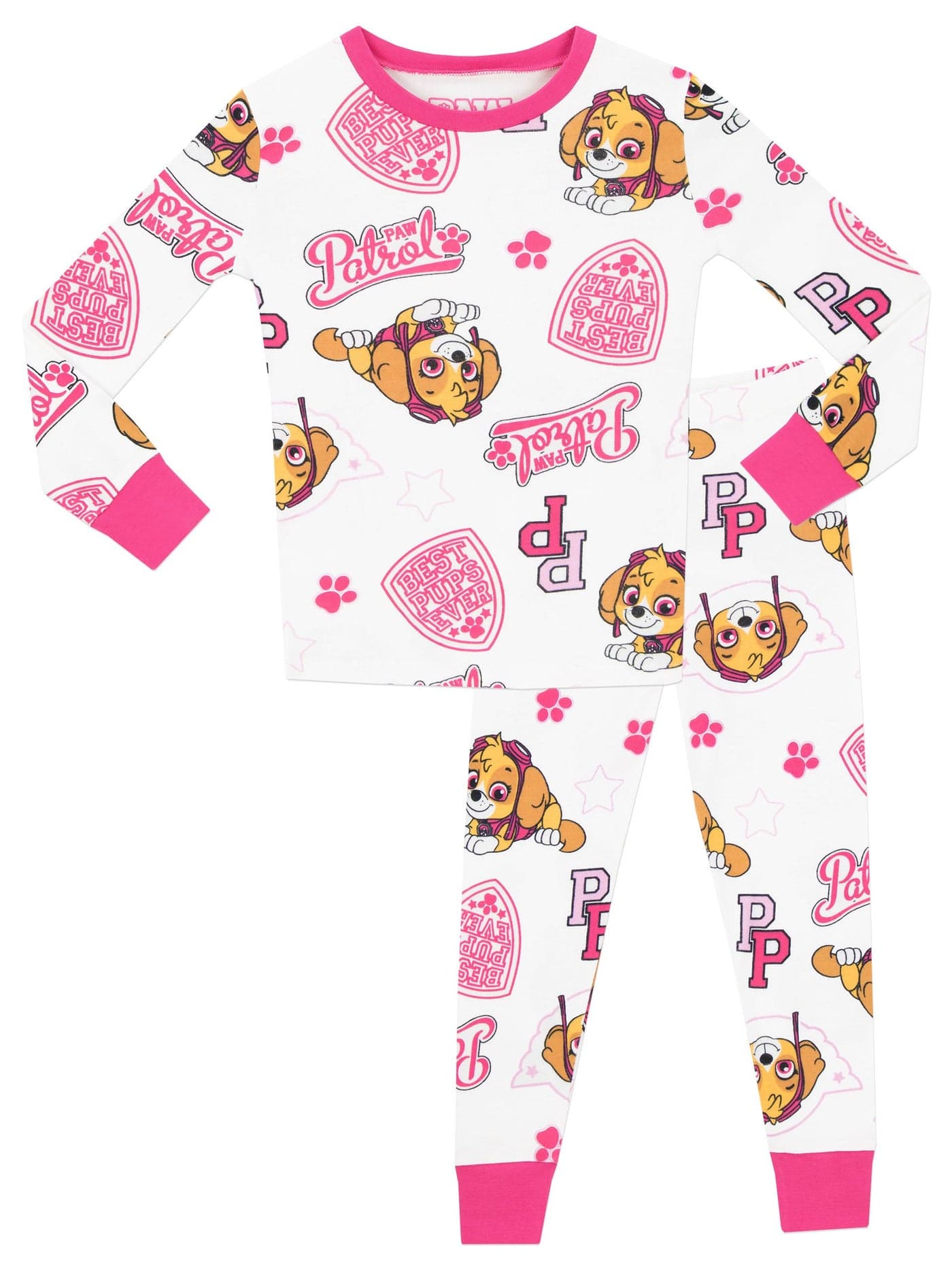 Paw Patrol Girls Pajamas 5 White