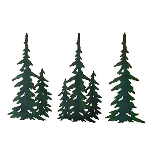 J-Fly Pine Wall Hanging Metal Christmas Tree Decor Outdoor Metal Wall Art Pine Wall Art Valentine Metal Art for living room Bedroom bathroom kitchen porch Valentine wall decor 15 Inch