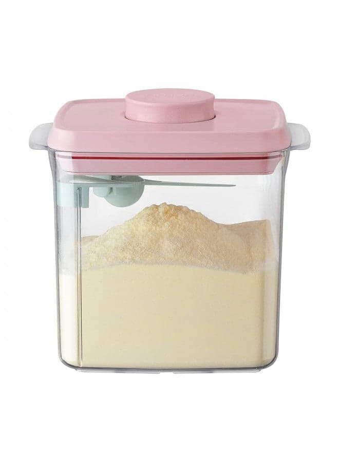 Ankou Formula Container - 1700ml Airtight Formula Dispenser One Button Handy Milk Powder Container BPA-Free Storage Containers with Scoop and Scraper Transparent 730g