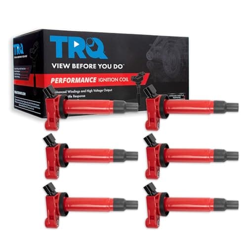 TRQ Ignition Coil Set 6 Piece High Temperature Epoxy Compatible with 9903 Lexus ES300 RX300 0406 ES330 RX330 0608 RX400h 0004 Toyota Avalon 0206 Camry 0108 Highlander 0106 Sienna 0408 Solara