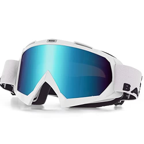 BATFOX Motorcycle ATV Goggles Dirt Bike Motocross Safety ATV Tactical Riding Motorbike Glasses Goggles for Men Women Youth Fit Over Glasses UV400 Protection Shatterproof (blue/white black)