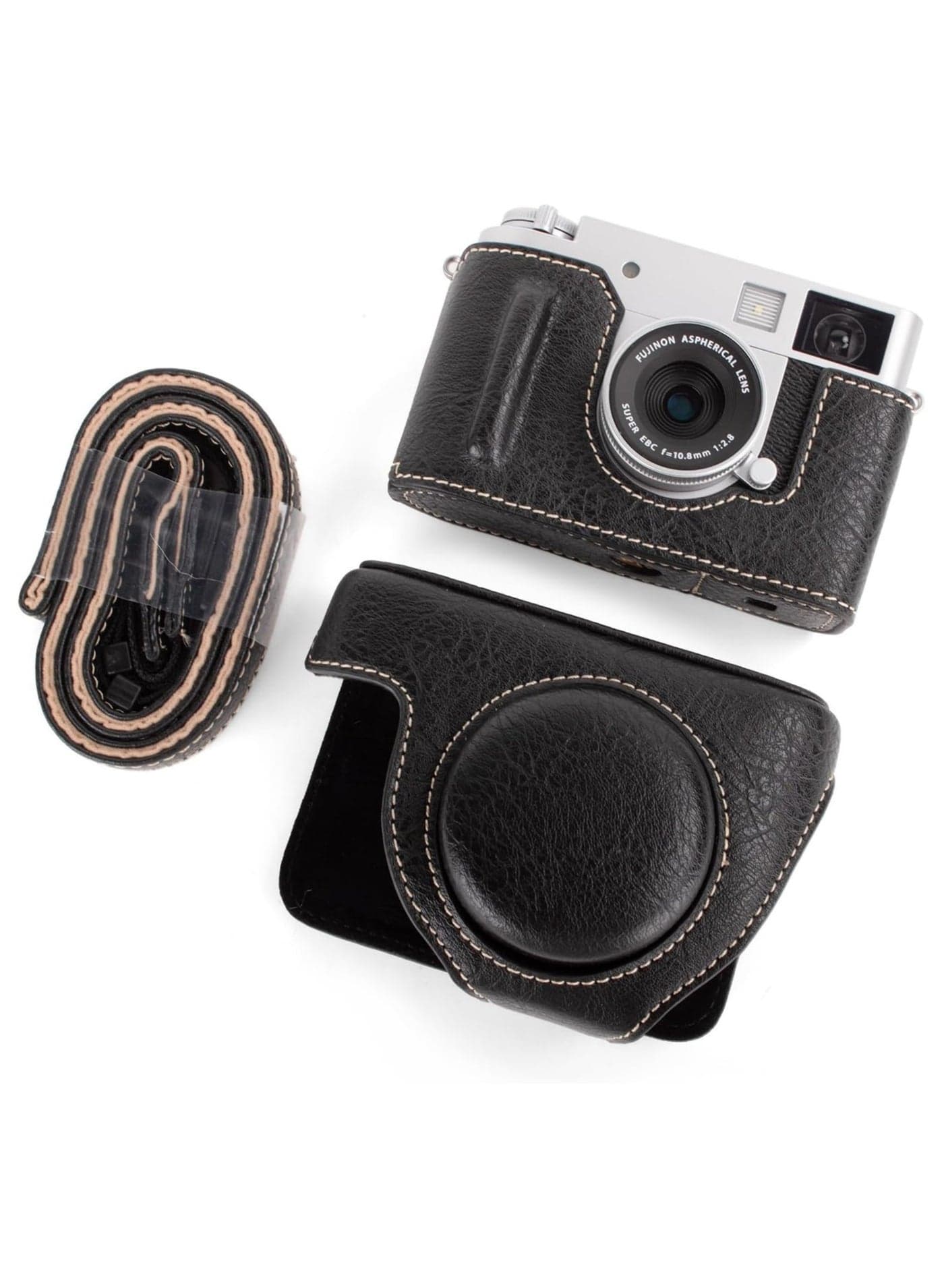 Fujifilm X-Half/X-HF1 Protective Case, PU Leather Case for Fujifilm X-Half Mirrorless Camera, Protective Case with Adjustable Shoulder Strap