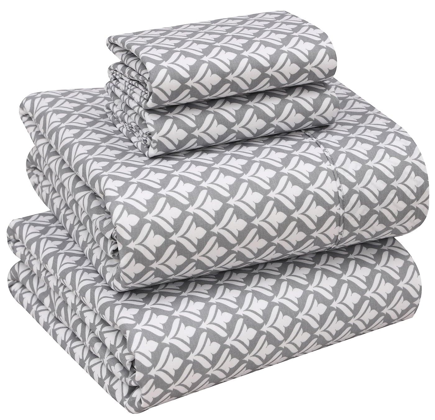 RUVANTI 100 Cotton Sheets Full Size Percale Bedding Cooling Breathable Floral Design Durable with a Crisp Soft Comfortable Feel 16 Deep Pocket 4Piece Set Idiomatic Expression