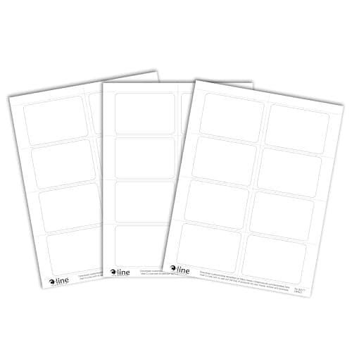 C-Line Pressure Sensitive Inkjet/Laser Printer Name Badges, Plain White 3.38 x 2.33 Inches, 200 Labels per Box (92377)