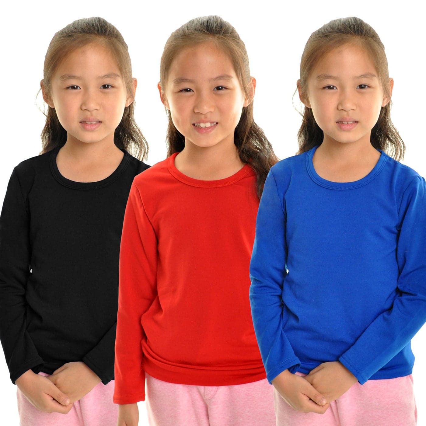 Angelina Girls Fleece Lined CrewNeck Long Sleeves Thermal Top 7914_XL