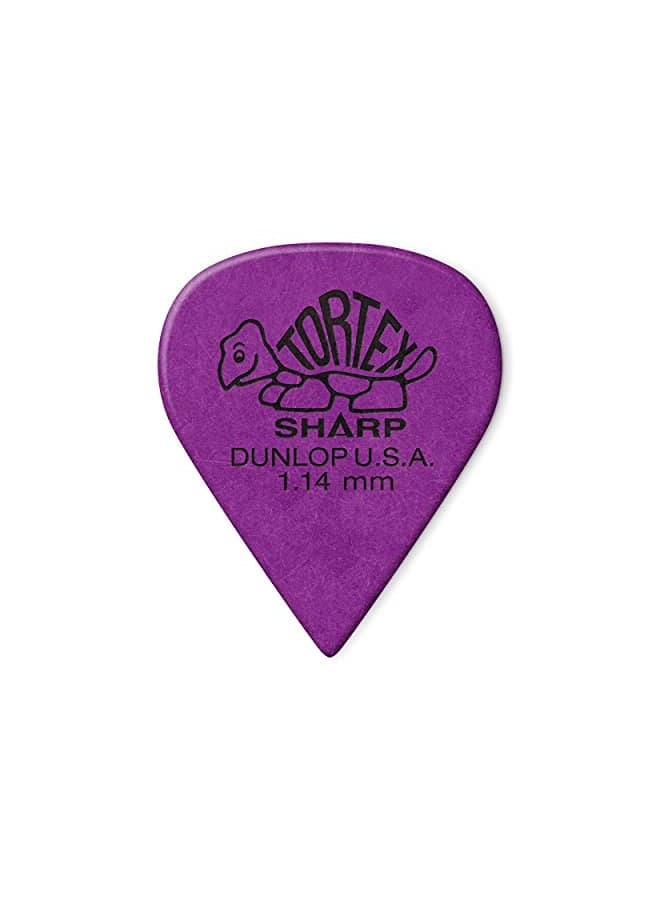 Dunlop Tortex Sharp Guitar Picks 1.14mm Purple 72 Pack