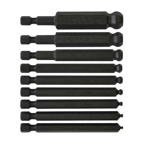 Bondhus 10899 Set of 9 Balldriver Power Bits, sizes 2-12mm