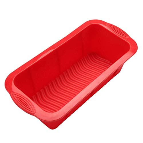 Bulfyss Silicone Bread & Loaf Pan Moul, Fruit Cake, Pastry Making Pan (26x13.5x6cm, Red)