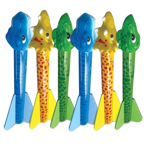 Stomp Rocket DinoSoar Rocket Refills 6 Rockets Replacement DinosaurThemed Soft Foam Rockets for Launcher Fun Backyard Outdoor Kids Toys Gifts for Boys Girls